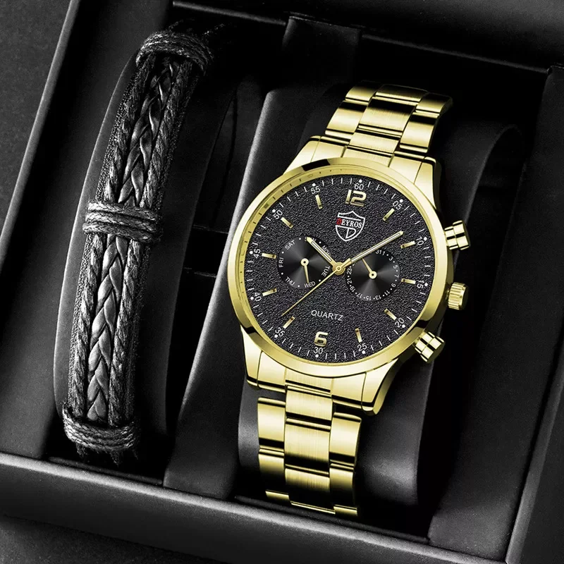 

Male Stainless Steel Luminous Analog Quartz Wrist watch Men Leather Wristband Watch Men Watches Luxury Business