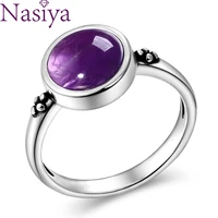 nasiya elegant simple amethyst rings for women silver amethyst jewelry wedding anniversary engagement gifts