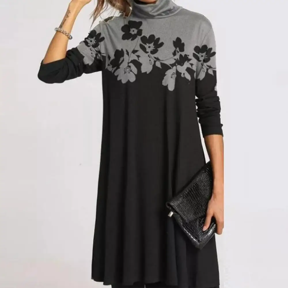 

Платье свободного кроя с длинным рукавом, повседневное женское платье в полоску, большие размеры