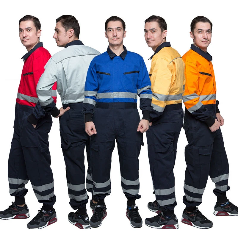 5 Colors Spring Work Clothing For Men Wear-resistant Worker Suit Coveralls Factory Workshop Reflective Repairman Uniform