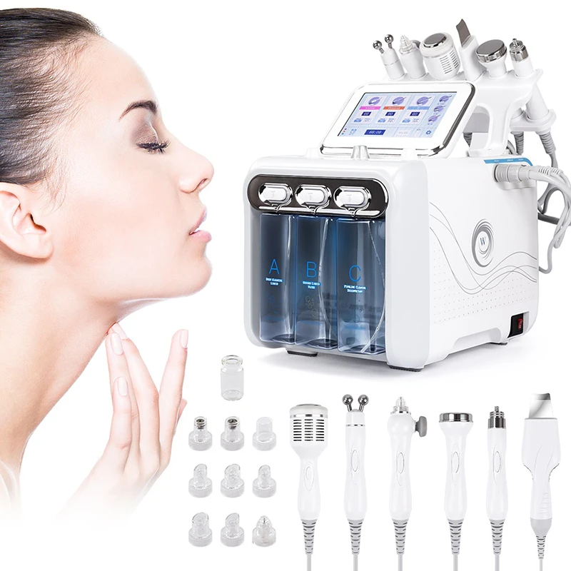 Widely Used H2-O2 Water Oxygen Ultrasonic Cold Hammer+Skin Scrubber+RF Lifting Skin Rejuvenation Wrinkle Remover