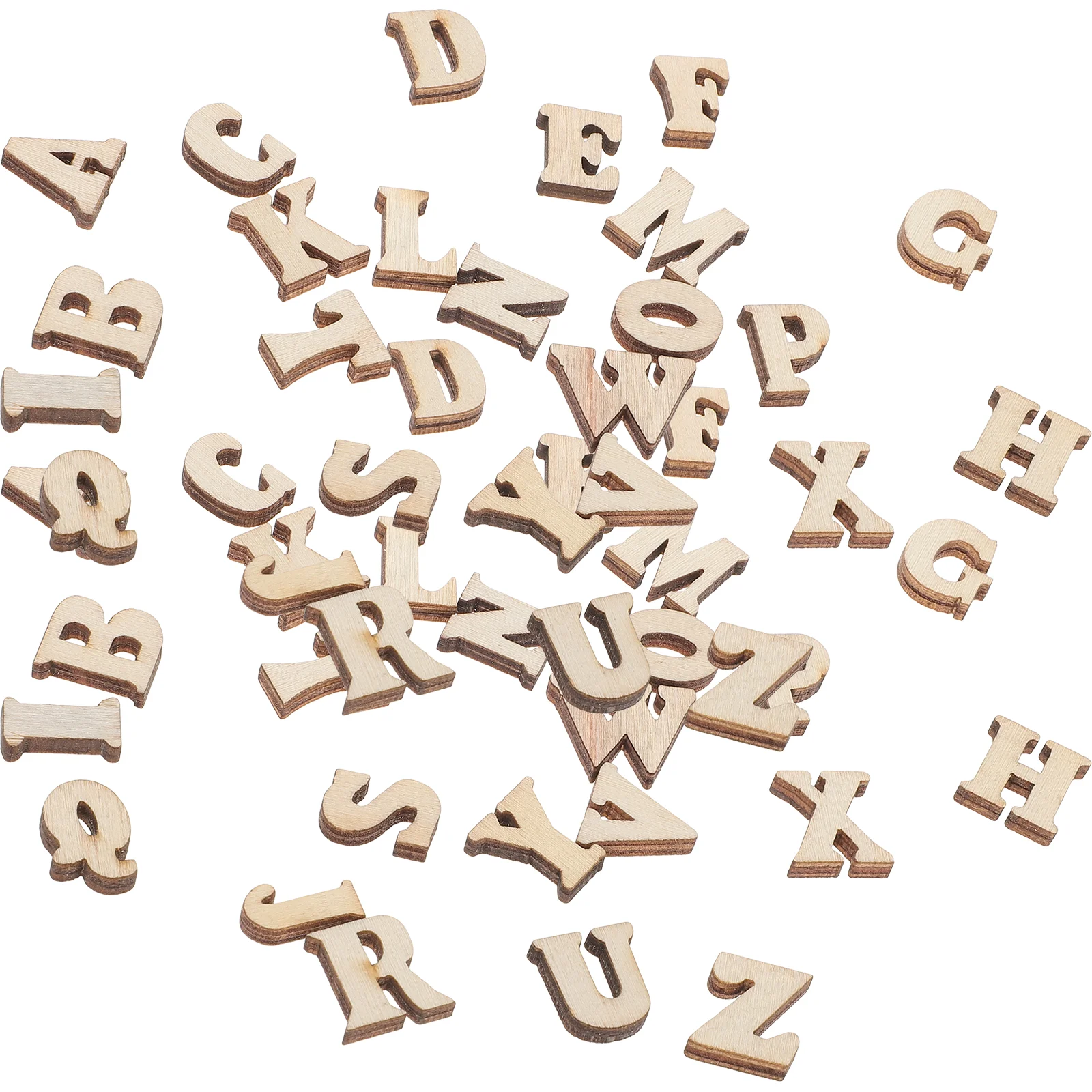 

200Pcs Wooden English Letters Wood Alphabet Letters DIY Unpainted Wooden Alphabet Pieces for Party Favors Home Decoration