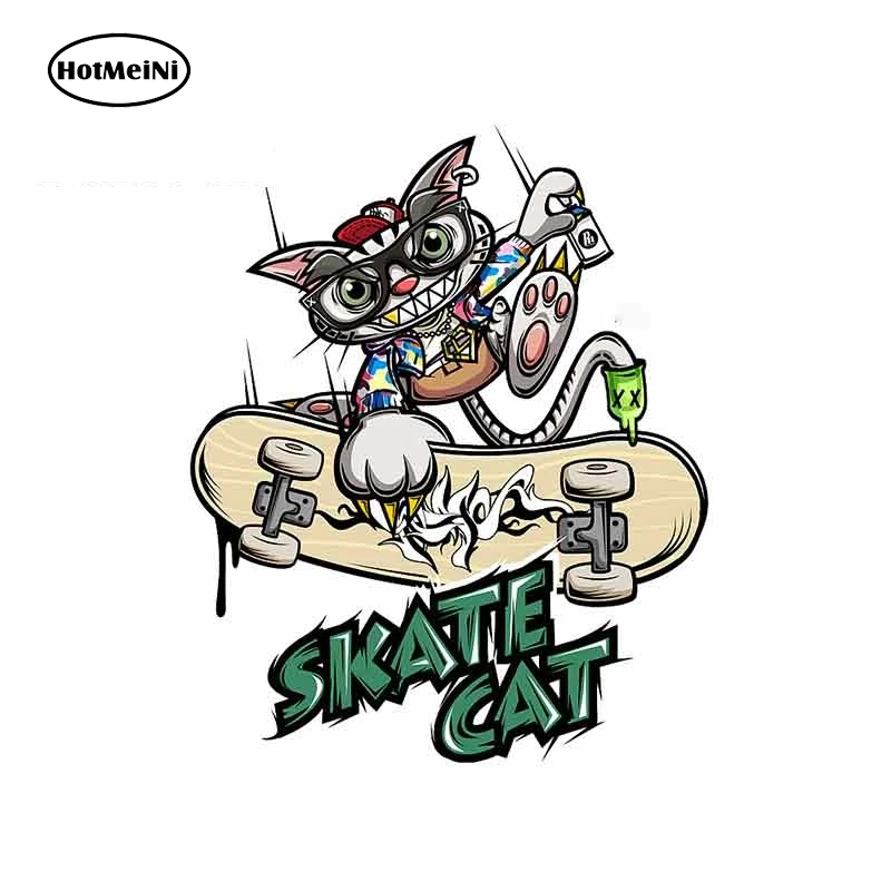 

13cm x 10.2cm For Skateboard Cat Graffiti Car Stickers Vinyl Car Wrap Decal Scratch-Proof Truck Decals Decoration