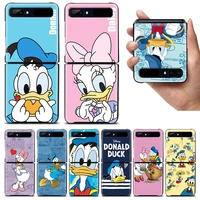 donald duck disney shockproof cover for samsung galaxy z flip 3 5g hard black phone case segmented protect coque capa