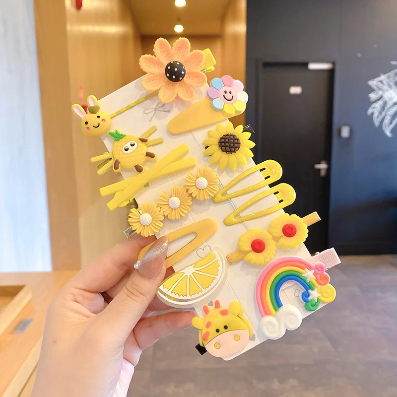 

1Set Cute Cartoon Fruits Barrettes Children Girls Sweet Hairpins Fashion Headbands Hair Accessories Hair Clips For Princess