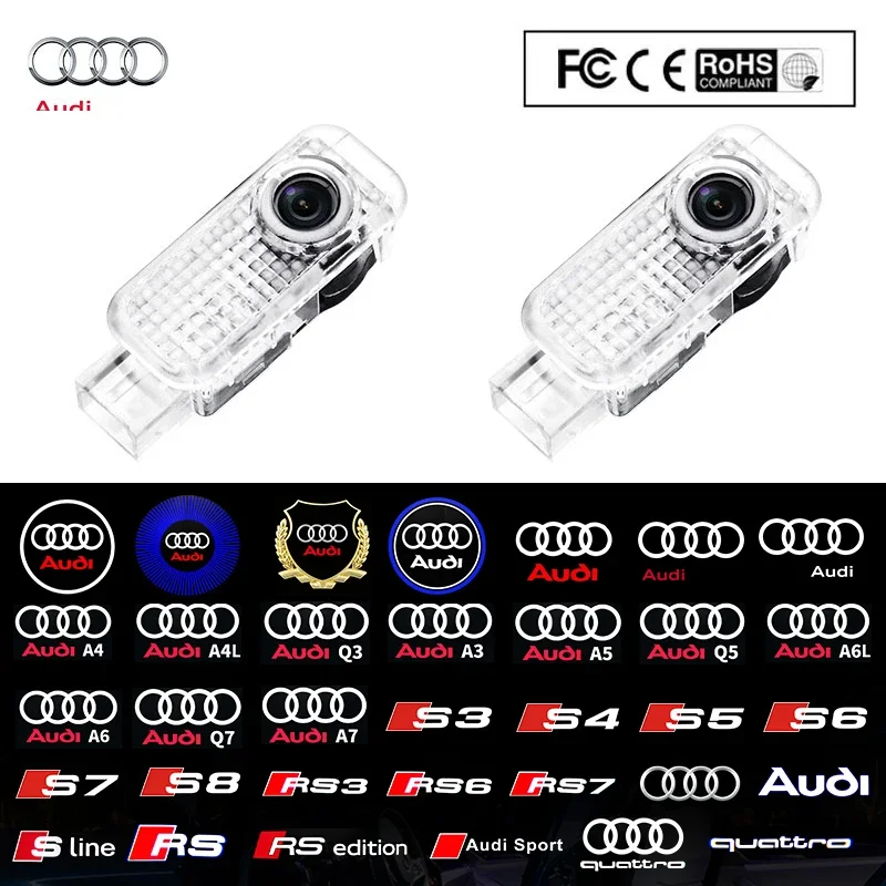 2 шт. Автомобильные светодиодные проекторы для дверей Audi SLine S3 S4 S7 S6 A5 A3 A4 RS A6L A7 A4L Q5