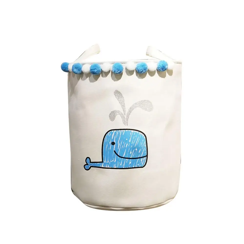 

Корзины для хранения с милыми помпонами с животным принтом, держатель для игрушек, одежды, ведро для хранения, контейнер-органайзер, органай...