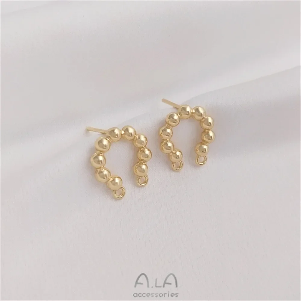 Серьги из серебра 925 пробы с круглыми бусинами C двойные висячие геометрические