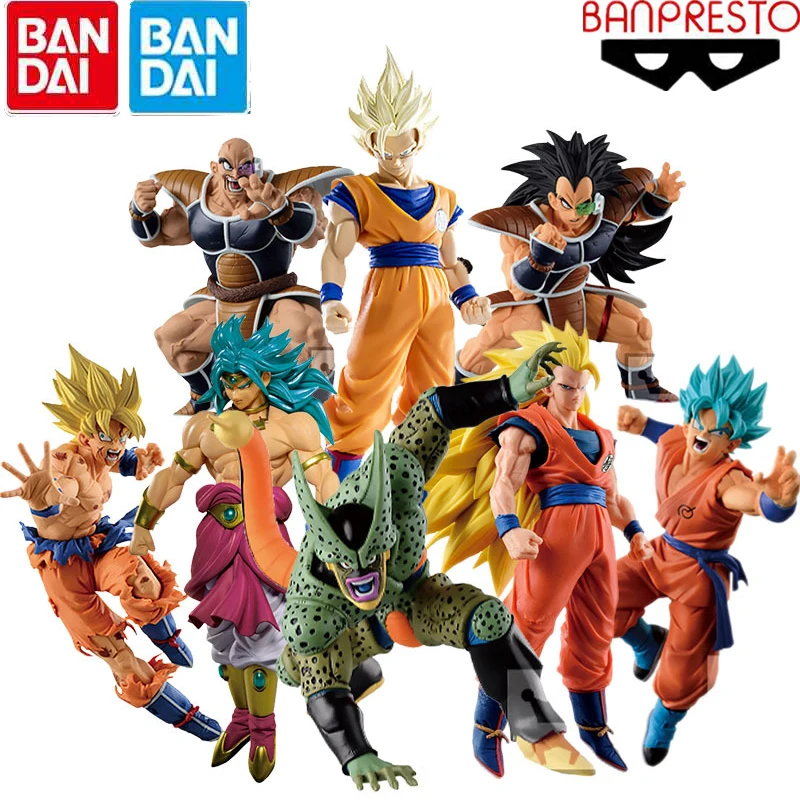 

Bandai Original Anime Dragon Ball Z Budokai Figures Frieza Cell Vegeta Son Goku Burdock Figure Collection Model Kids Gift Toy