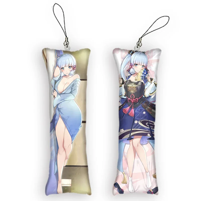 Новый узор Kamisato Ayaka Mini Dakimakura брелок аниме Genshin Impact 2-сторонний принт маленькая