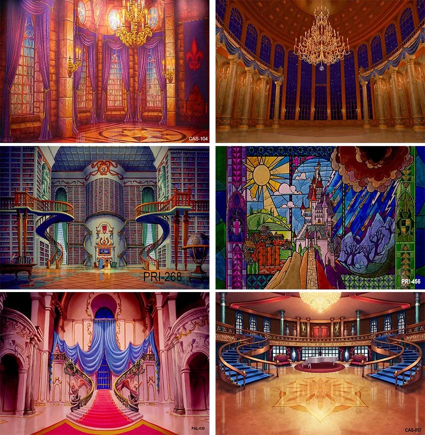 

Beauty Beast Backdrops for Photography Red Carpet Stairs Party Background Castle Palace Ballroom Wedding Backdrop Decoration