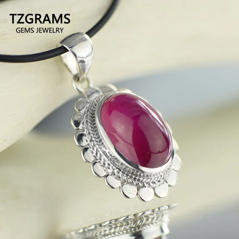 

Real Pure 925 Silver Ruby Pendant For Women Natural Gemstone Personalized Elegant Pendants Jewelry Making For Sweat Chain