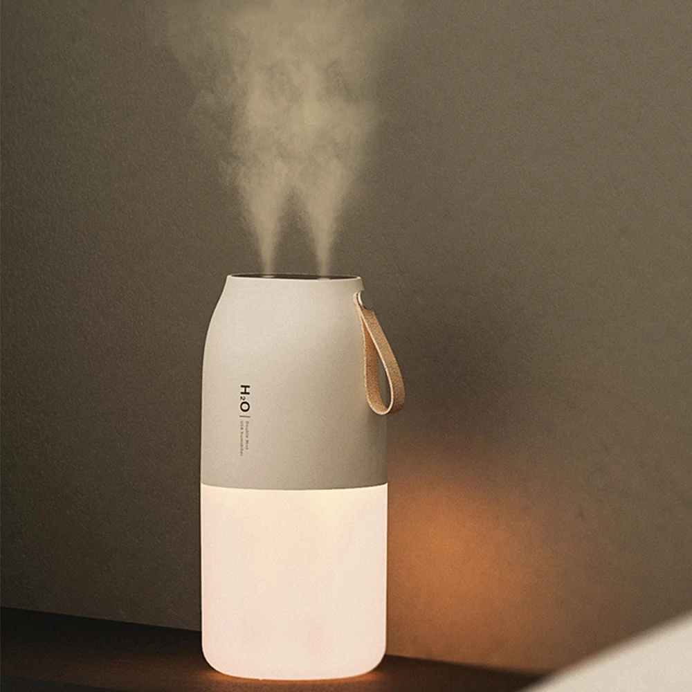 

300ml Dual Sprayer Air Humidifier 2000mAh USB Rechargeable Battery Wireless Aroma Mist Maker Fogger Diffuser Light Umidificador