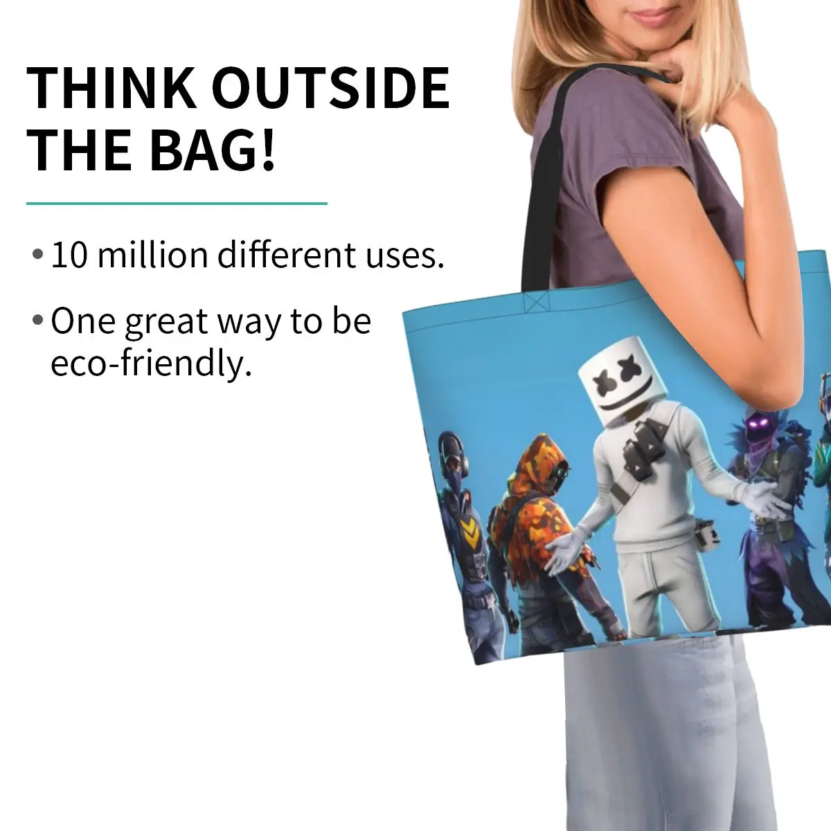 F-Fortnite Сумка-шоппер Женская сумка через плечо Повседневные женские сумки-тоут