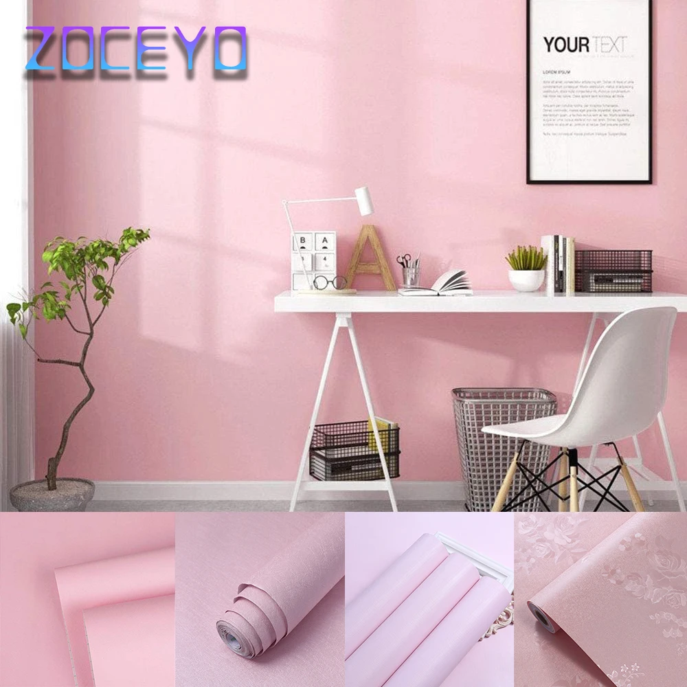 Декоративная пленка из ПВХ для творчества самоклеящиеся обои розового цвета
