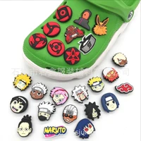single sale 25 styles naruto pvc anime shoe buckle sneakers accessories croc charm slipper decoration wholesale kids x mas gifts