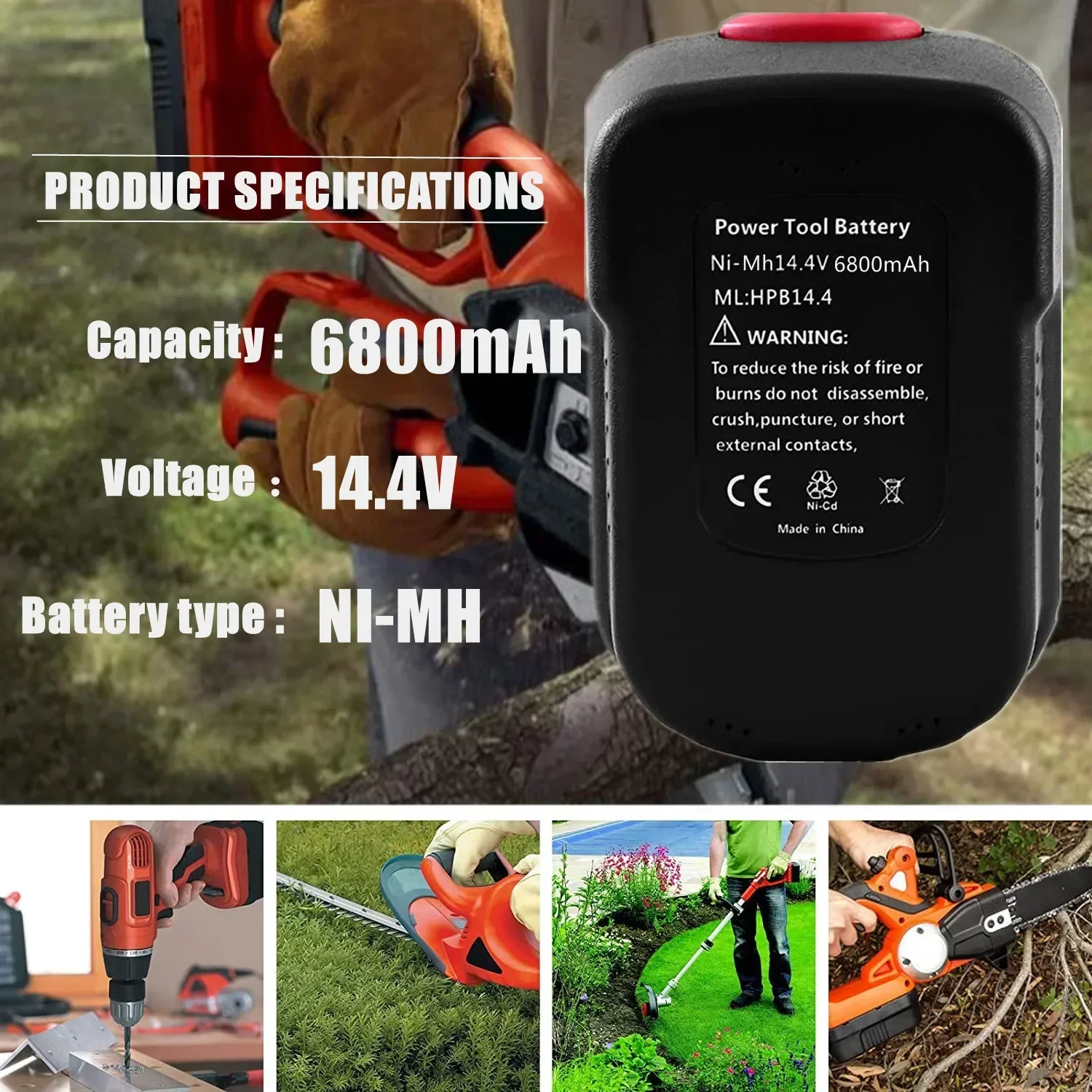 Вербессerte zu6800mAh HPB14 Ersatz для Schwarz und Decker 14 4 В BatterieNI-MHBatterie FSB14 A14 BD1444L HPD14K-2 CP14KB HP146F2