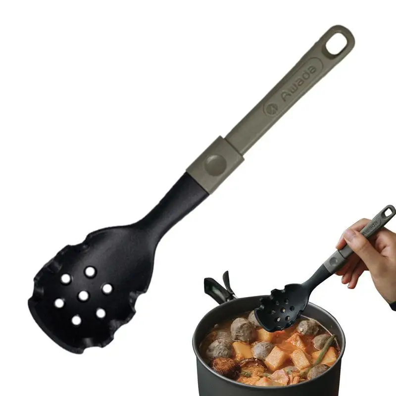 

Cooking Spoon Strainers Collapsible Silicone Spoon Heat-resistant Multifunctional Kitchen Tools for Cooking Draining Mashing