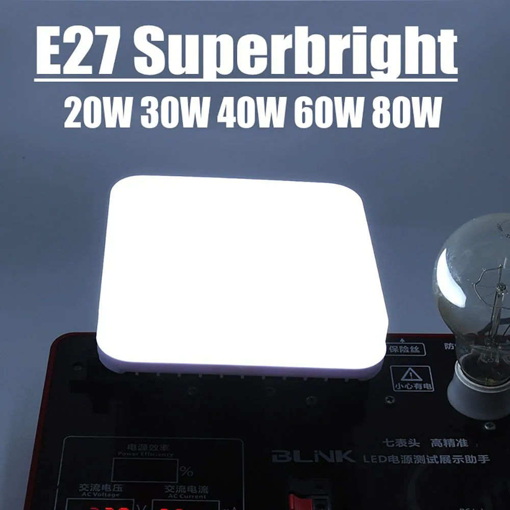 E27 Стандартная Квадратная Лампа НЛО 80 Вт 60 40 30 20 220 В Светодиодная Для Холодного