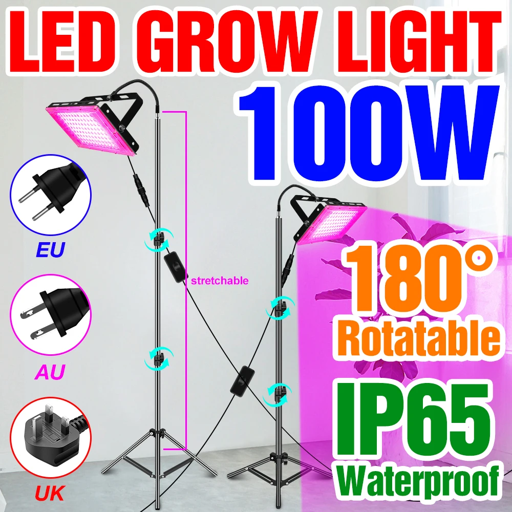 Led Plant Growth Lamp Full Spectrum Phytolamp With Stand Indoor Phyto Lamp Greenhouse Veg Flower Grow Tent