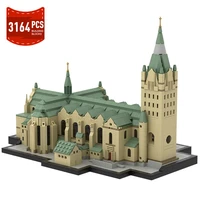 moc city house paderborn cathedral german church creative landmark architecture 3164pcs building blocks set puzzle toys gifts