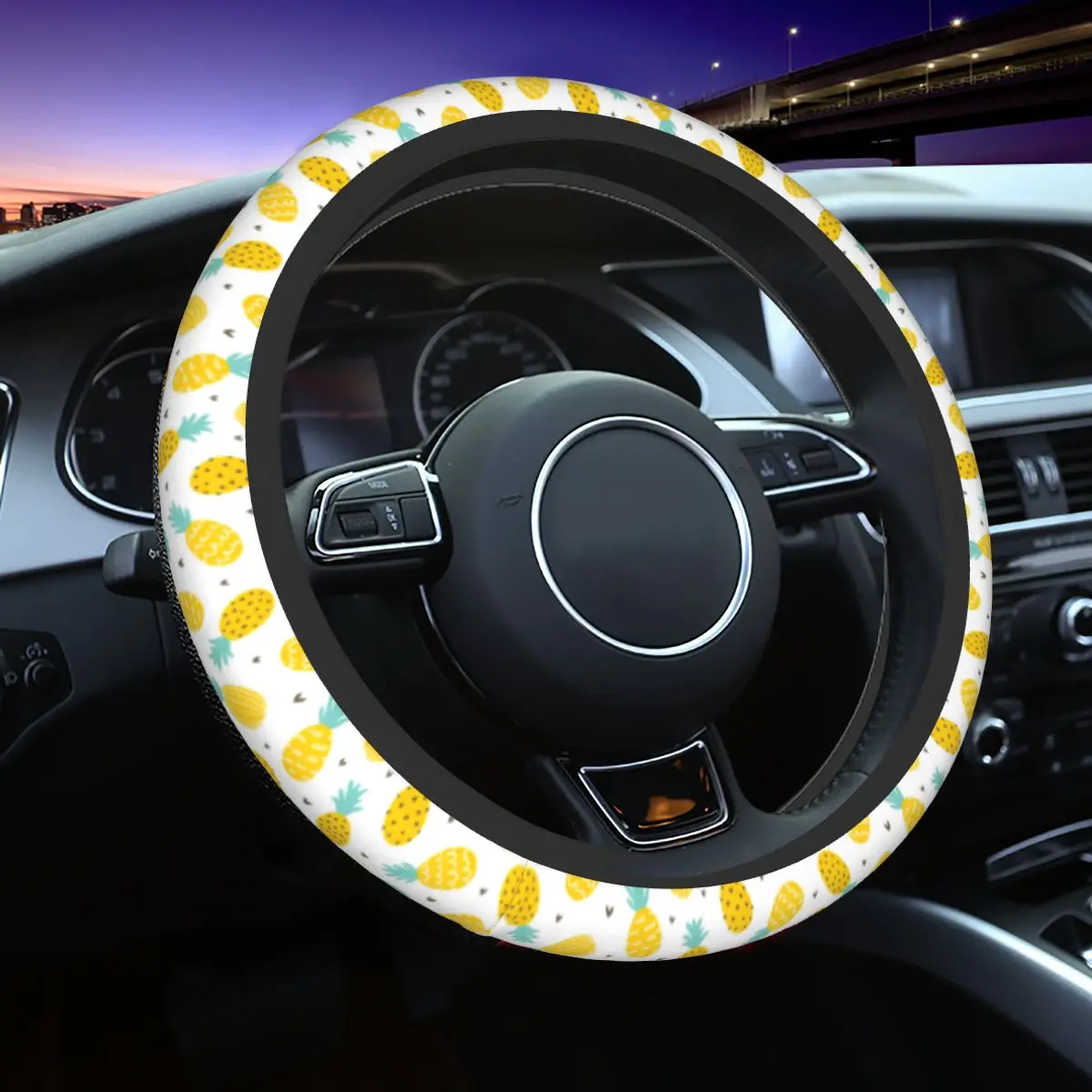 

Универсальные эластичные автомобильные аксессуары для стайлинга с рисунком ананасов и сердец