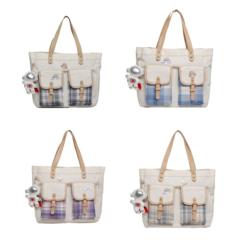 

Casual Shoulder Bags for Women Cartoon Crossbody Purses Canvas Shopping Handbags Messenger Bag with Adjustable Strap