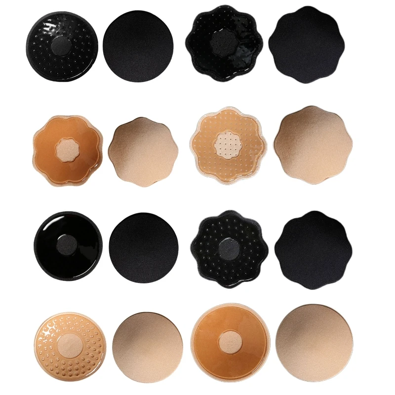 

449B 2Pcs Strapless Silicone Non-woven Breast Nipple Cover Chest Sticker Sexy Invisible Reusable Bra Pad Push Up Stick On Bra