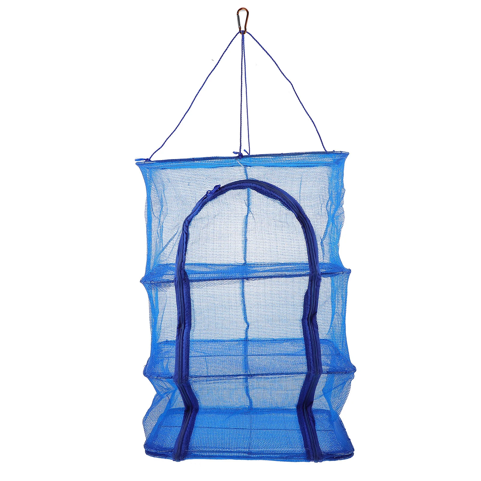 

Drying Rack Net 4 Layer Dryer Blue Mesh Collapsible Hangers with Zipper for Shrimp Fruit Vegetables ( with Buckle 66X35X35cm )