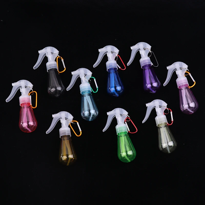 

60ML Reusable Portable Hook Bottle PET Spray Gun Bottle Alcohol Spray Bottle Hand Sanitizer Travel Holder Keychain Carrier