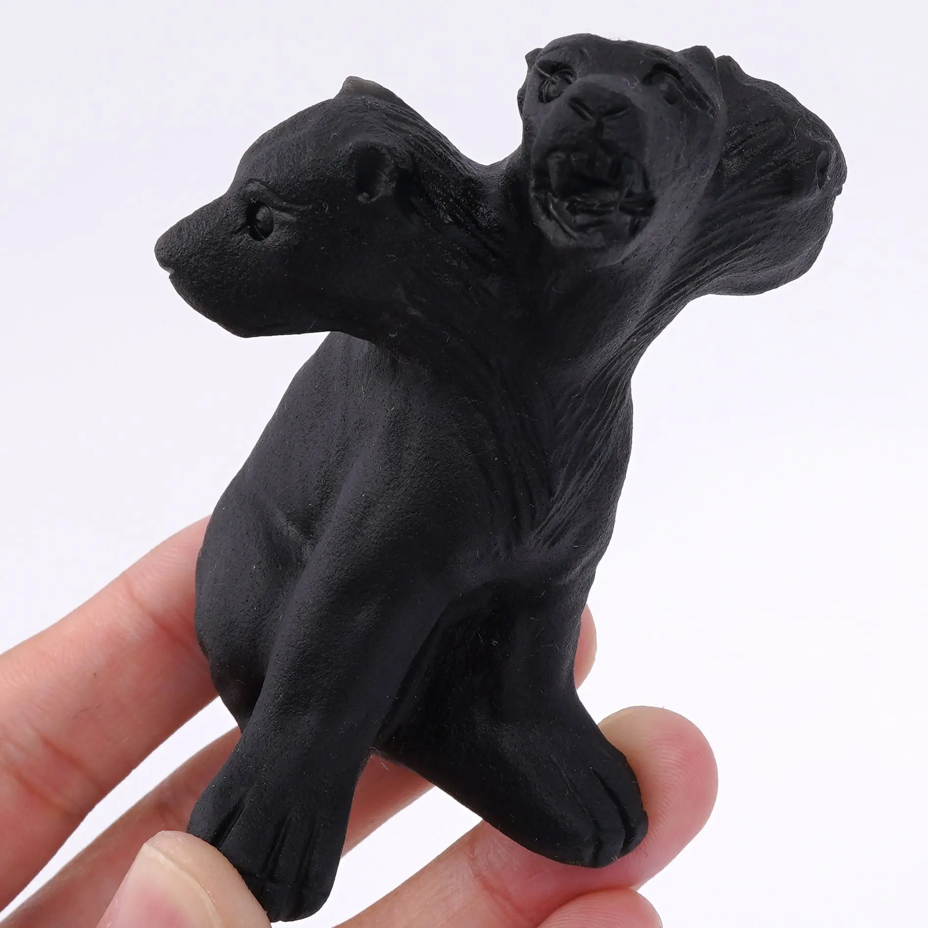 Природный обсидиан Cerberus резьба из трех головок исцеляющая фигурка искусственных