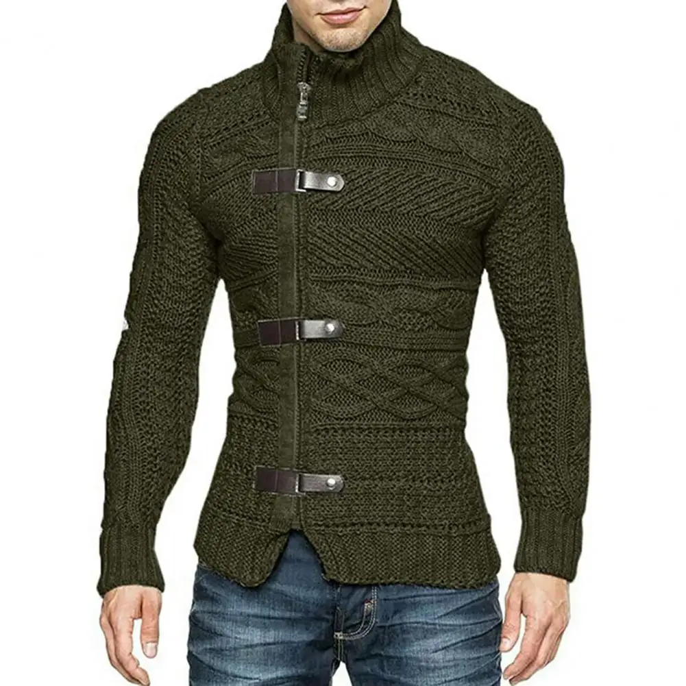 Turtleneck Pullovers Sweater Men's Sweaters Stretchy Stylish Acrylic Fiber Loose Sweater Coat Causal-Solid Color Slim Fit