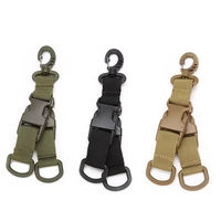 tactical webbing backpack hook carabiner d shaped keychain hunting climbing hook double split quick release hanging buckle