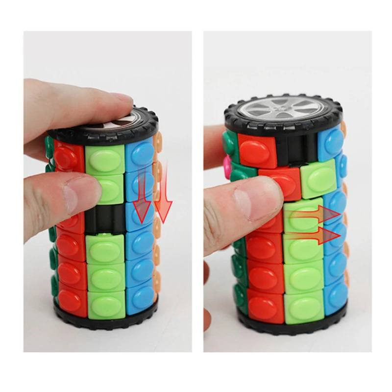 3D вращающаяся горка цилиндрическая башня куб для снятия стресса головоломка