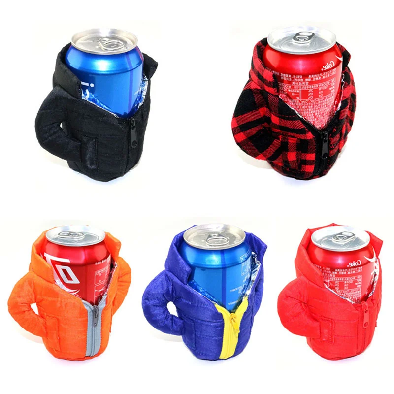 

Beer Can And Bottle Cooler Beverage Jacket With Zipper Insulated Can Cooler Easter Christmas Gifts For 12 OZ Standard Can