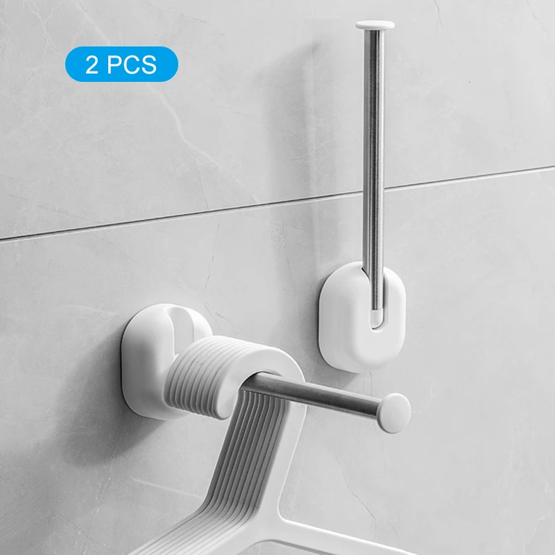 

2pcs Drying Rack Rotary Wall Mounted Hanging Organizer Stainless Steel Folding Disassemble Storage Multi-purpose Hook D58