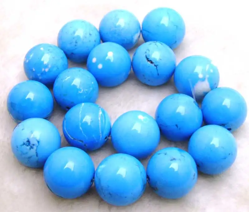 

Qingmos 18mm Round Stripe Natural Blue Turquoises Loose Beads for Jewelry Making DIY Necklace Bracelet Earring Strands 15"