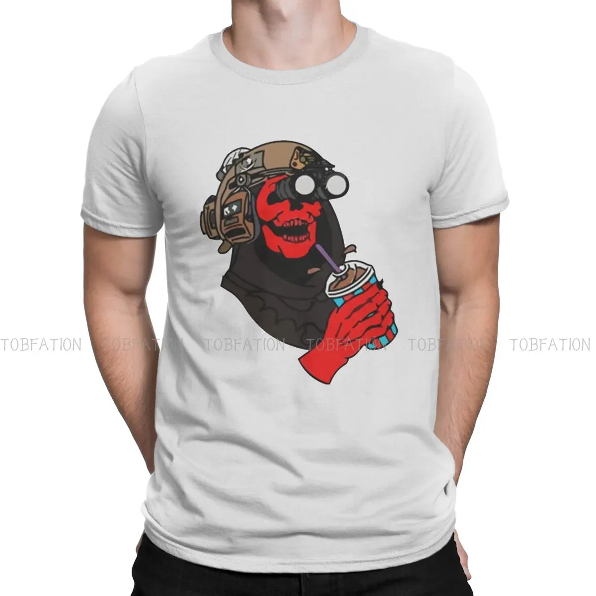 

Drinking Skull TShirt For Male Forward Observations Group Camisetas Fashion T Shirt Soft Printed Loose