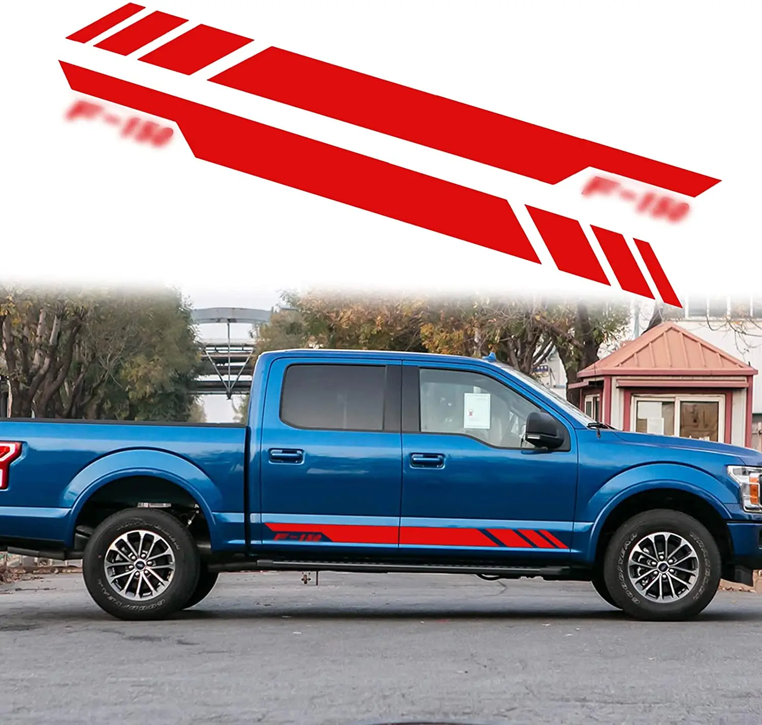 

ramuel Compatible with 2PCS Car Stickers Auto Racing Body Side Stripes Vinyl Modified Stripe Decal Decoration Accessories for Pi