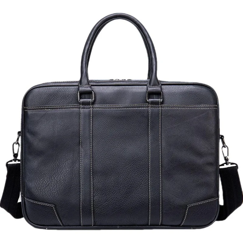 Business Genuine Leather Men Briefcase Office Man Handbag Large Capacity Shoulder Bag Male Crossbody Bag 15.6 Inch Laptop Bag