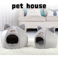 winter dog cat bed semi closed pet kennel sofa pets tent comfort cat house kitten puppy washable cave indoor pet product