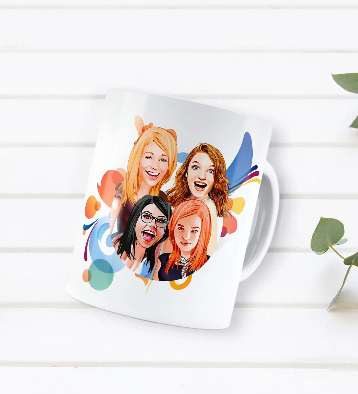 

Персонализированная карикатура на белой кружке