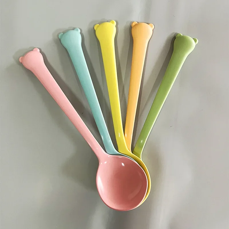 

Новая семейная Высококачественная ложка из сплава, милая обеденная ложка с длинной ручкой, десертная ложка, столовая посуда, аксессуары для готовки