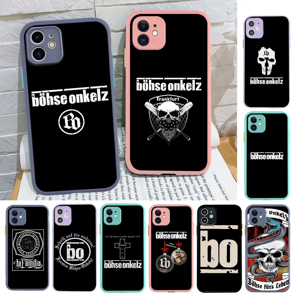 Чехол для телефона B-Bohse O-Onkelz Band IPhone 14 11 12 13 Mini Pro Max 8 7 Plus X XR XS MAX полупрозрачный