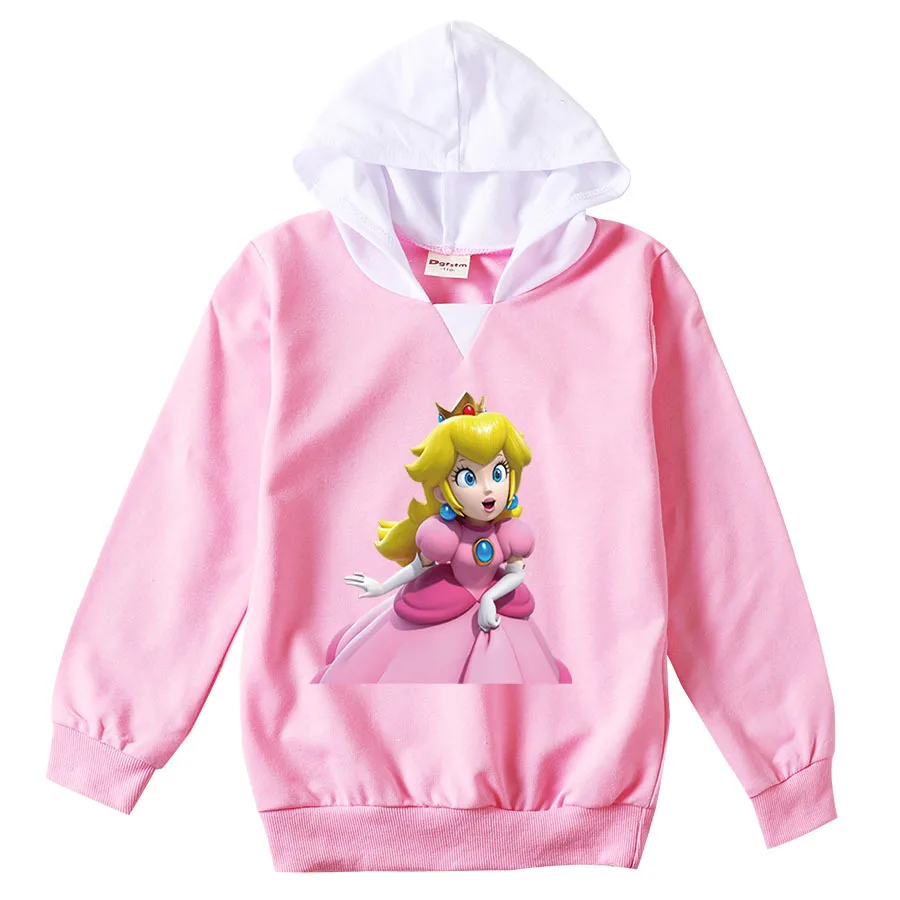 

2023 Autumn Cute Peach Princess Clothes Kids Casual Hoodies Toddler Girls Pullvoer Coats Baby Boys Sweatshirts Children Clothing