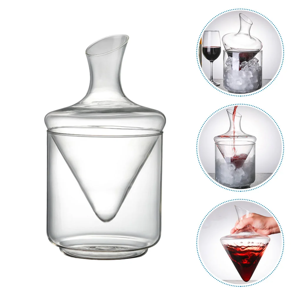 

1Pc Classic Red Decanter Transparent Glass Dispenser Glass Ice Bucket