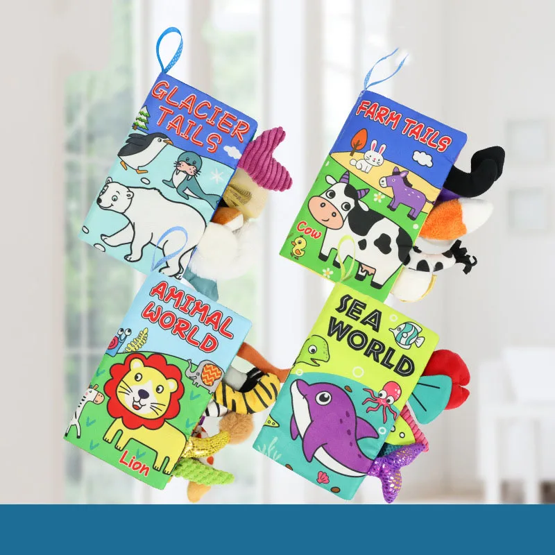 

Тканевые книги для детей 0-12 месяцев, детские пазлы, кольца, бумажные тканевые книги, раннее обучение, развитие познания, интерактивные игруш...