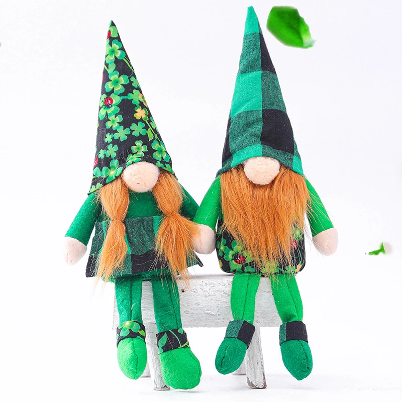 

St. Patrick's Day Ornament Fuzzy Spring Forest Dwarf Doll Seasonal Faceless Long St. Patrick's Day Ornament Home Decor YH-17