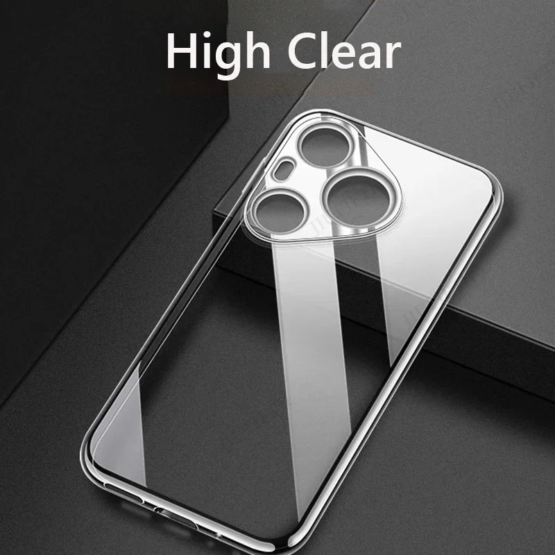 Фото Для Pura80Pro Pura80 P80 Pro Простые тонкие мягкие прозрачные чехлы из ТПУ для телефонов для Huawei Pura 80 Чехол Fundas Coques №3