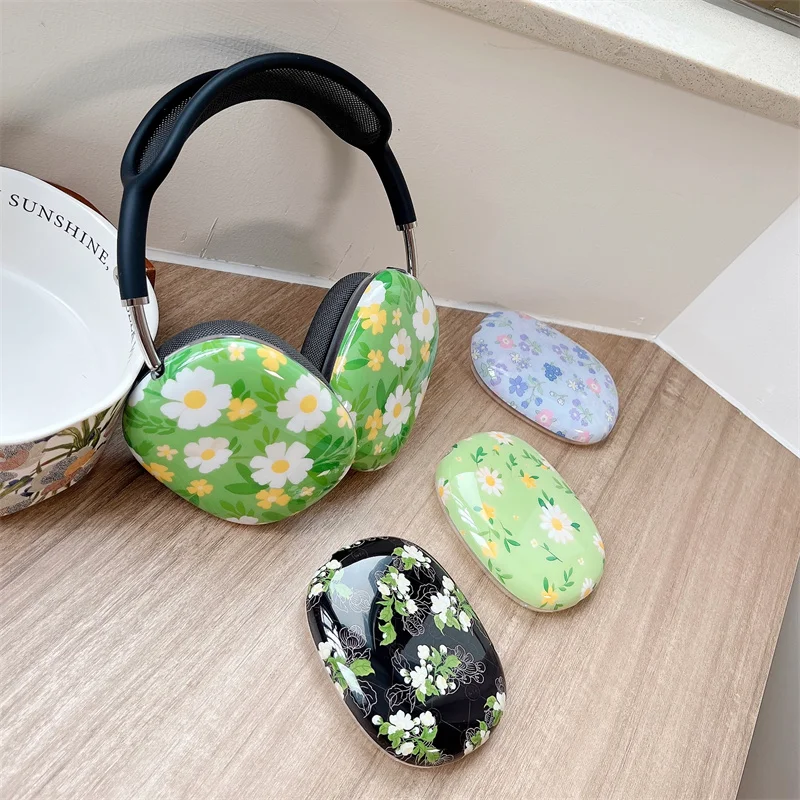 Фото Модный чехол с цветами для Airpods Max, защитный декор для наушников Apple, чехол для Airpods Max, защита гарнитуры №4